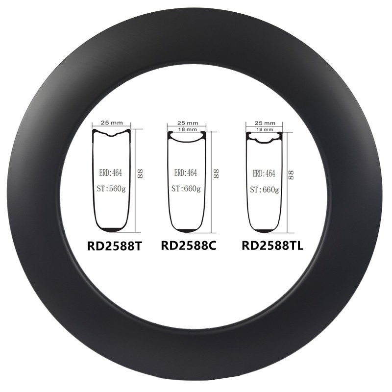 Track Carbon Rim Supplier - T800 88mm Rims 700C Fixed Tubular Disc