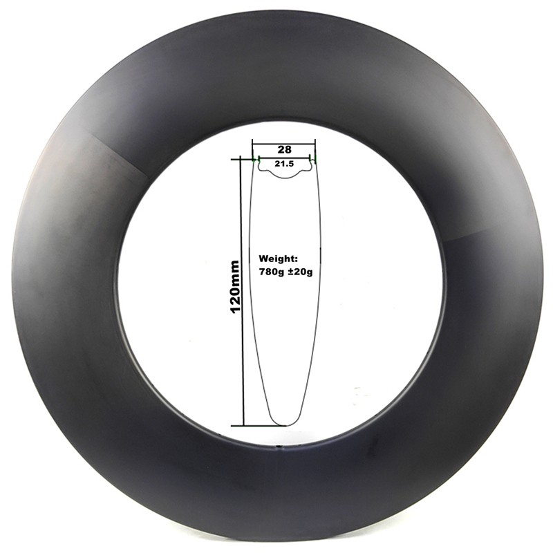 Track Carbon Rim Manufacturer - 700C 28mm Width 120mm Depth Disc Brake