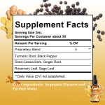 Wholesale OEM/ODM Customizable Nano Liquid Turmeric Curcumin Drops Turmeric Root Extract Supplement with Customizable Labels