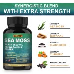 Factory Direct Ashwagandha Ginger Sea Moss and Black Seed Oil Capsules Natural Healthcare Supplement for Adults