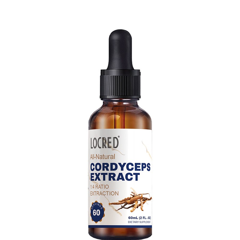 OEM Private Label Healthy Cordyceps Extract Liquid Drops Customizable Labels Halal Available Can Plastic Container Mason Jar