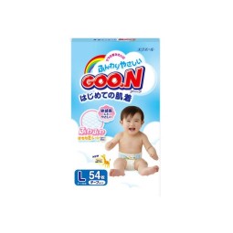 婴儿纸尿裤厂家 - GOO.N L号贴式54片3D防漏