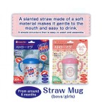 婴儿吸管杯厂家 - 200ml蓝色卡通塑料吸管