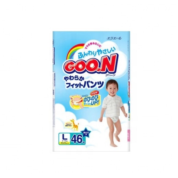 婴儿纸尿裤生产厂家 - GOO.N L号裤式46片印花