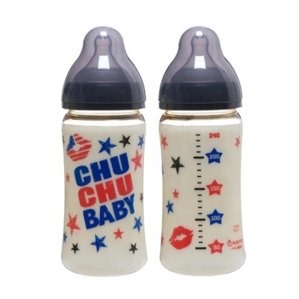 奶瓶厂家 - 宽口PPSU240ml男孩硅胶