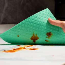 厨房毛巾工厂-超纤蓝色茶巾台面洗涤