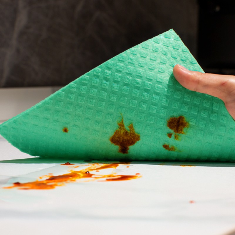 厨房毛巾工厂-超纤蓝色茶巾台面洗涤