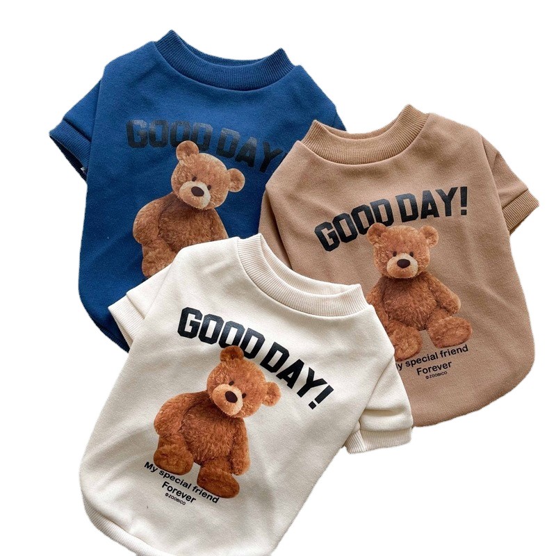 宠物连帽衫生产厂家 - 熊款两腿绒布保暖棉