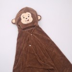 婴儿浴巾生产厂家 - 卡通珊瑚绒连帽海滩