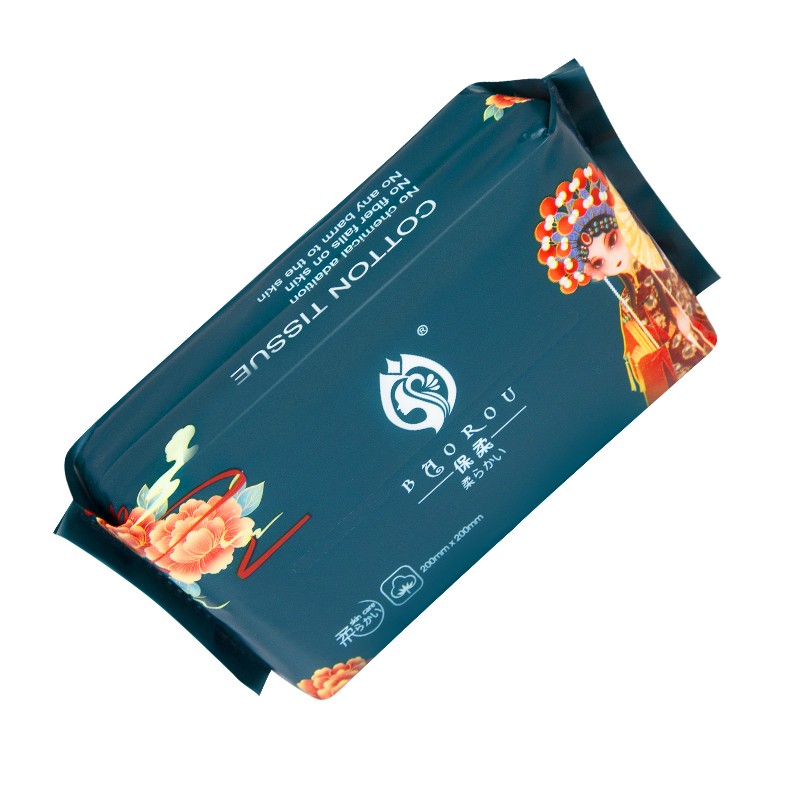 棉巾生产厂家-宝柔中式印花一次性软棉巾