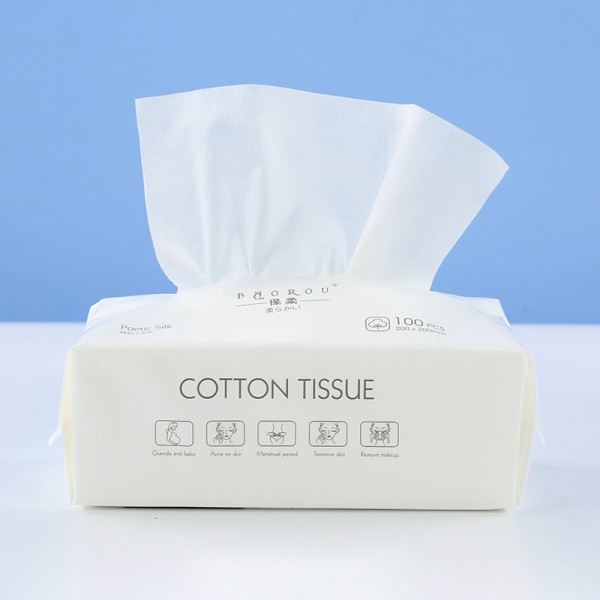 面巾纸生产厂家-宝柔50克湿干两用纯棉面巾