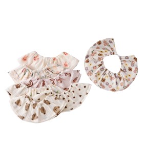 婴儿口水巾厂家 - 圆领纯棉纱