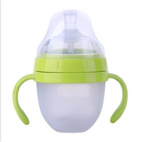 硅胶奶瓶厂家 - 手柄防胀气新生儿