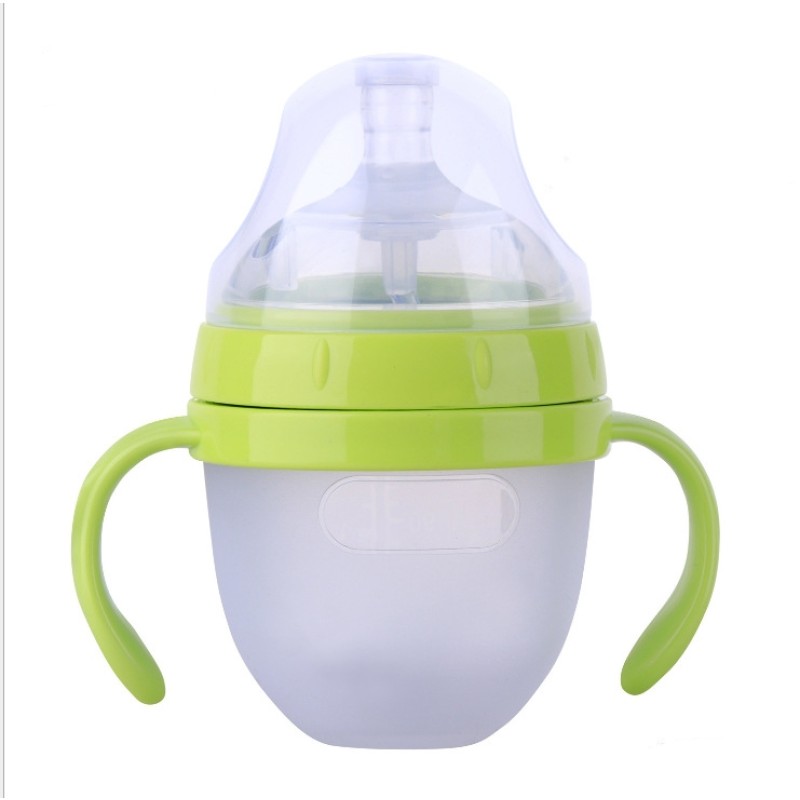 硅胶奶瓶厂家 - 手柄防胀气新生儿