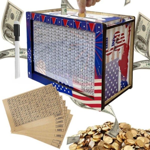 存钱罐生产厂家-木制现金存储盒带计数器