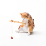 Car Ornament Factory - Fishing Cat PVC Cartoon Statue