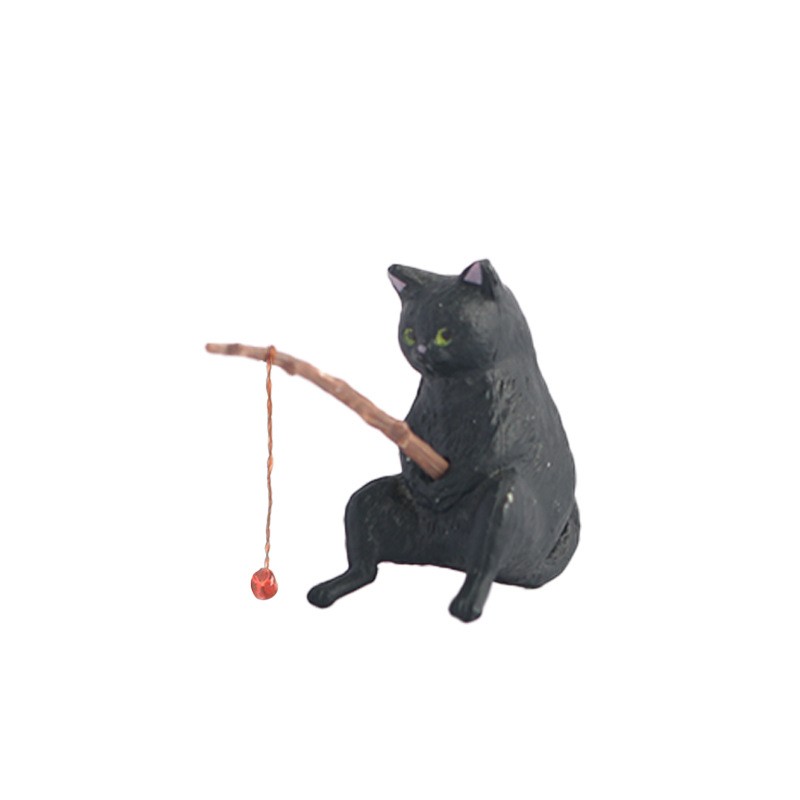 Cat Figurine Supplier - Artistic Fishing Cat Garden Decor