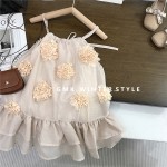 女孩连衣裙厂家 - 夏季蝴蝶结裙背西部