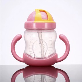 Baby Straw Cup Factory - 280ml Silicone Straw With Handle