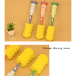 婴儿奶瓶刷生产厂家 - 3件新款海绵手柄