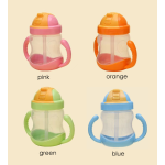 婴儿吸管杯厂家 - 280ml硅胶吸管带手柄