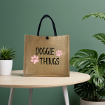 黄麻托特包生产厂家 - 纽扣锁热转印手袋