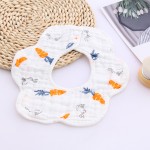 婴儿棉质围兜生产厂家 - 花朵形状8层纱巾