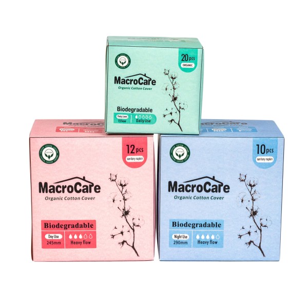 卫生巾生产厂家-环保100%可降解有机竹纤维