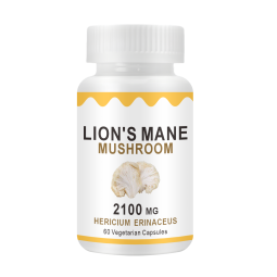WELLBODY Organic Lion's Mane Mushroom Powder Extract Private Label Lions Mane Capsules Grain-Free Healthcare Supplement for