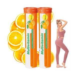 Wellbody Private Label Hot Selling for Effervescent Tablet Vitamin C Multivitamin Tablets Orange Flavor Energy boost