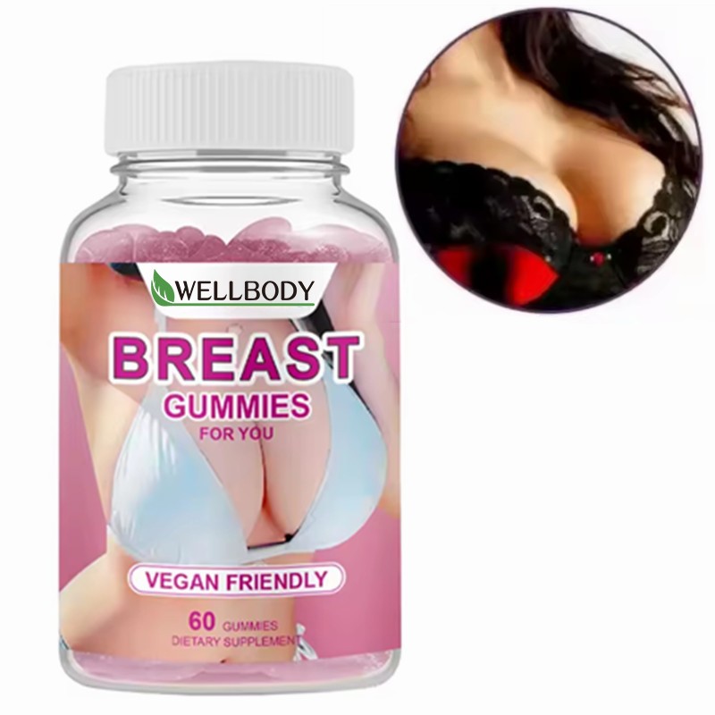 Wellbody  OEM/ODM Private Label Factory Supply Natural Health Products 60 Breast Enlargement Shaped Size Gummies