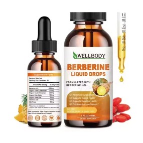 WELLBODY OEM/ODM  Factory Hot Sale Berberine Extract Liquid Food-grade Supplements Berberine Drops