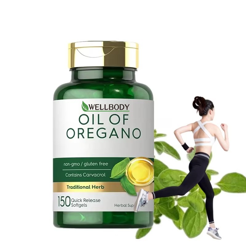 WELLBODY OEM/ODM Dietary Supplement Oil of Oregano Softgels With Black Seed Oil Support Oregano Oil Capsules Immune Booster
