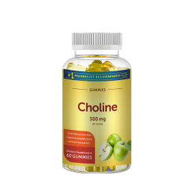 WELLBODY Private Label Factory Supply Choline Gummies 300mg Support Nervous and Brain System Nature Made Choline Supplement