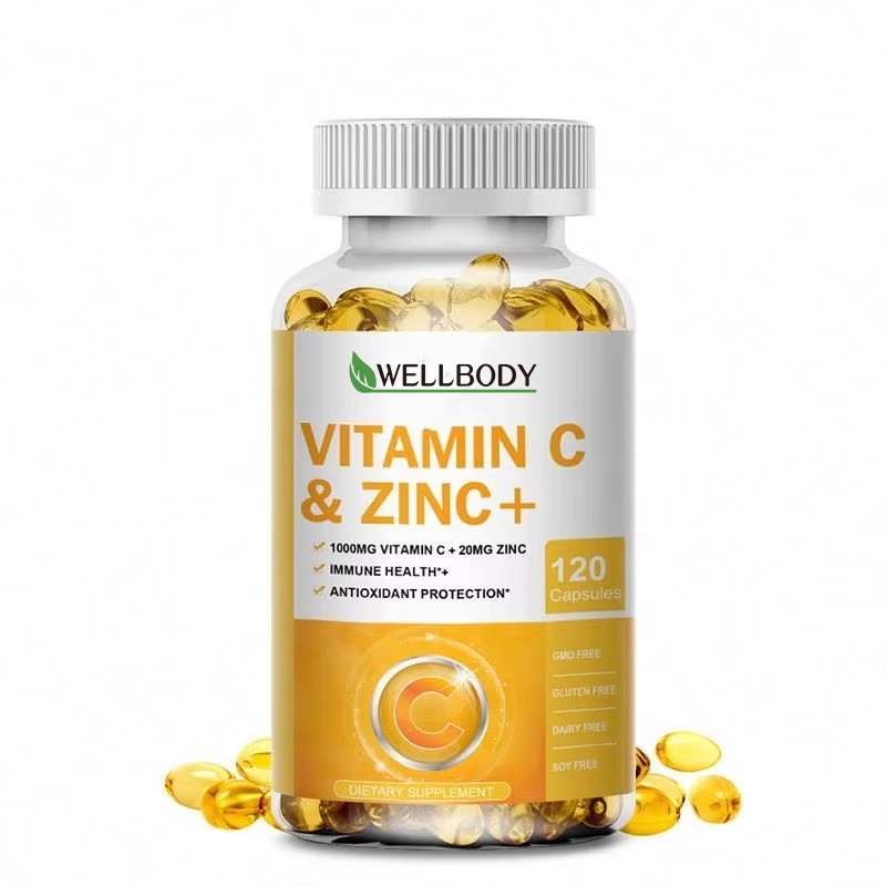 WELLBODY OEM/ODM Private Label Hot Selling Vitamin Supplement Vitamin C Capsules with Zinc Immune Health for Adult