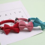 猫项圈厂家 - 可调小蝴蝶结天鹅绒铃铛