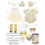 婴儿连衣裙套装厂家 - 新款11件棉连体衣头带