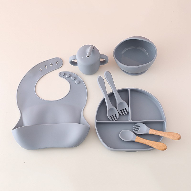 Baby Feeding Set Supplier - 100% Silicone 8Pcs