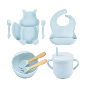 Baby Tableware Manufacturer - 8PCS Squirrel Silicone Sucker Set