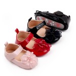 Toddler Shoes Manufacturer - Solid Color PU Leather Veil Pearl