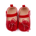 Toddler Shoes Manufacturer - Solid Color PU Leather Veil Pearl