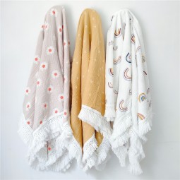 Baby Swaddle Blanket Manufacturer - OEM Printed Fringe Tassels