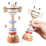 Toddler Rattle Toy Manufacturer - OEM Wooden Bee Silicone Teether