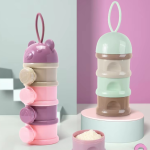 便携零食盒工厂 - 可定制卡通熊奶粉容器