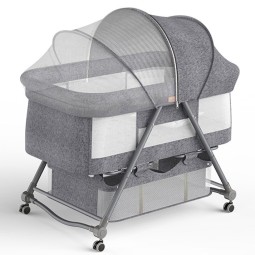 Baby Bassinet Supplier - OEM Foldable Crib Mosquito Net Wheel