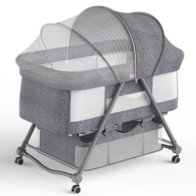 Baby Bassinet Supplier - OEM Foldable Crib Mosquito Net Wheel