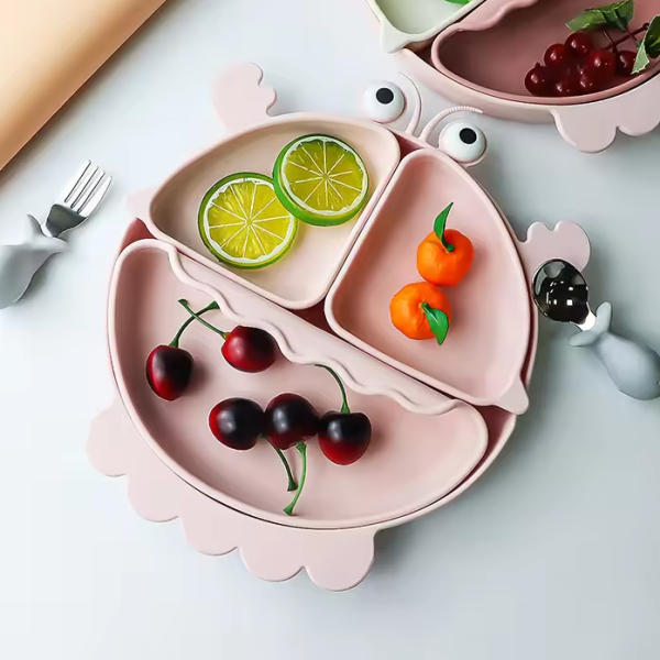 Silicone Suction Plate Manufacturer - OEM Non Slip Divided Crab Plate