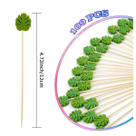 Disposable Bamboo Picks Factory - OEM Tropical Leaves Food Toothpicks