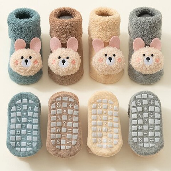 婴儿中筒袜生产厂家 - 批发防滑保暖精梳棉袜