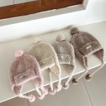 Cute Knitted Hat Supplier - OEM Wool Ball Earflap Warm Beanie